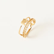 Elephant Band Ring In Gold Material