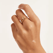 Elephant Band Ring In Gold Material