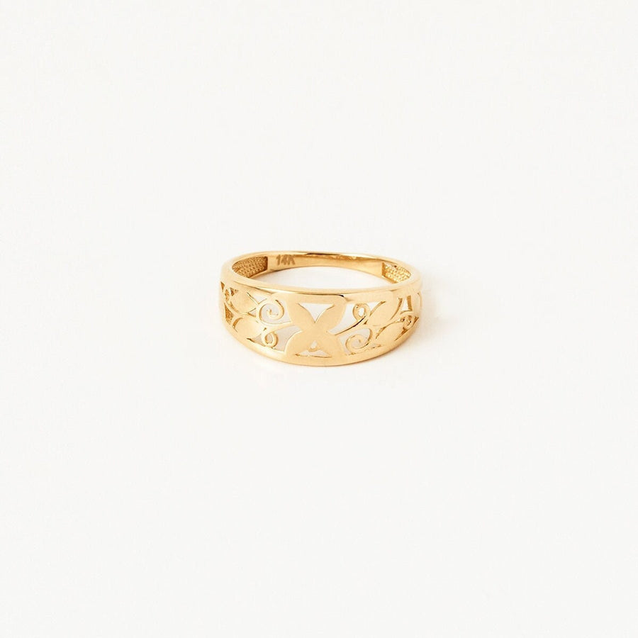 Flower Band Ring Gold Material