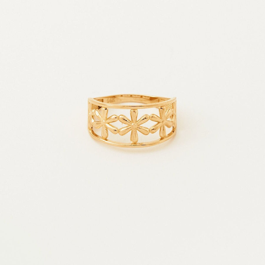Daisy Flower Ring  Gold Material