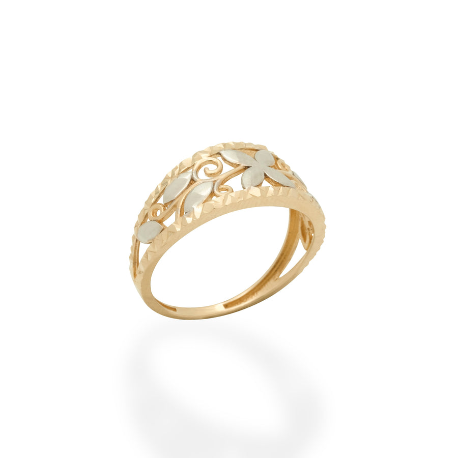Flower Band Ring Gold Material