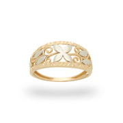 Flower Band Ring Gold Material
