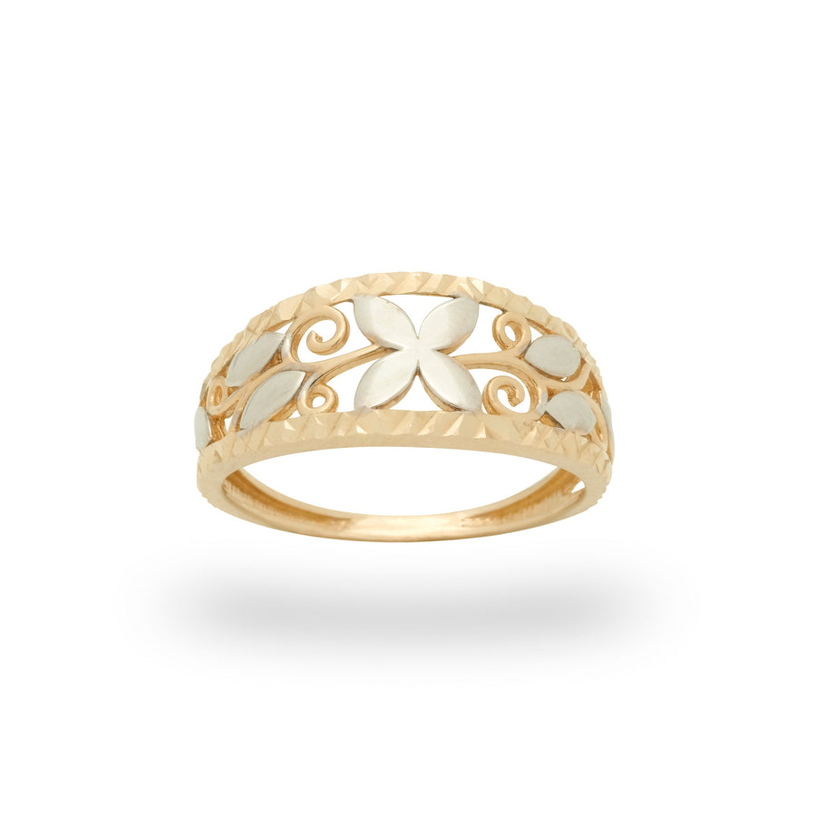 Flower Band Ring Gold Material