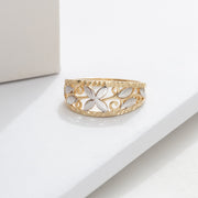 Flower Band Ring Gold Material