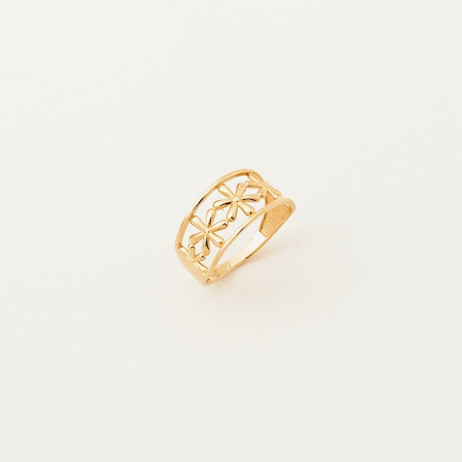 Daisy Flower Ring  Gold Material
